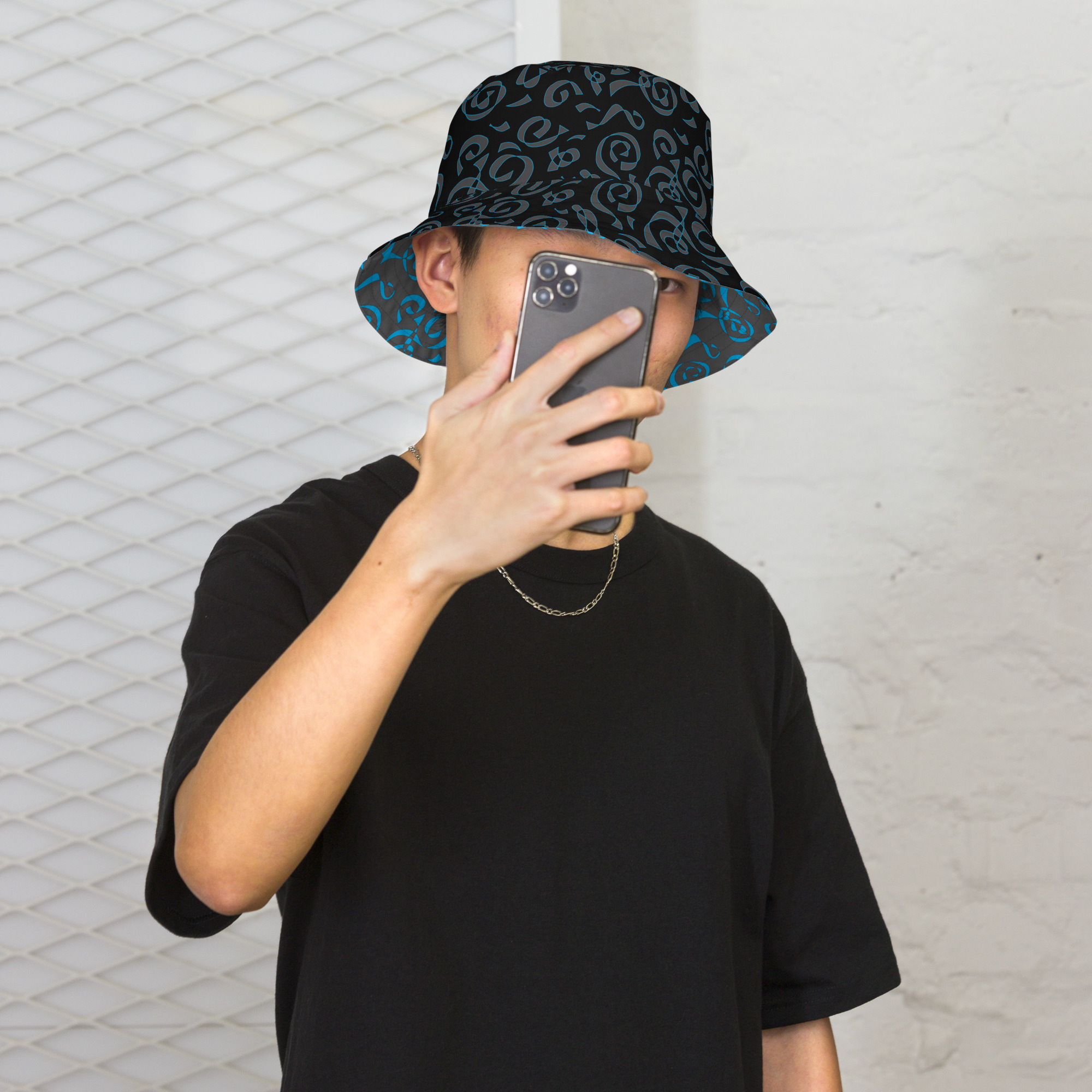 Circus Scribble Tattoo Reversible Bucket Hat