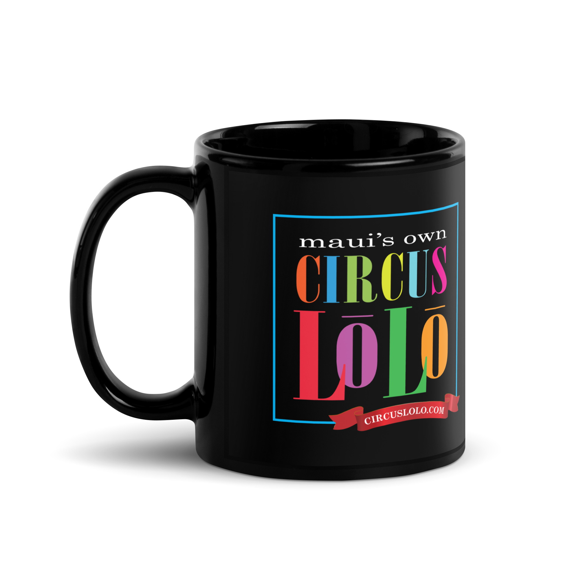 Circus Lolo Black Glossy Mug - Image 3