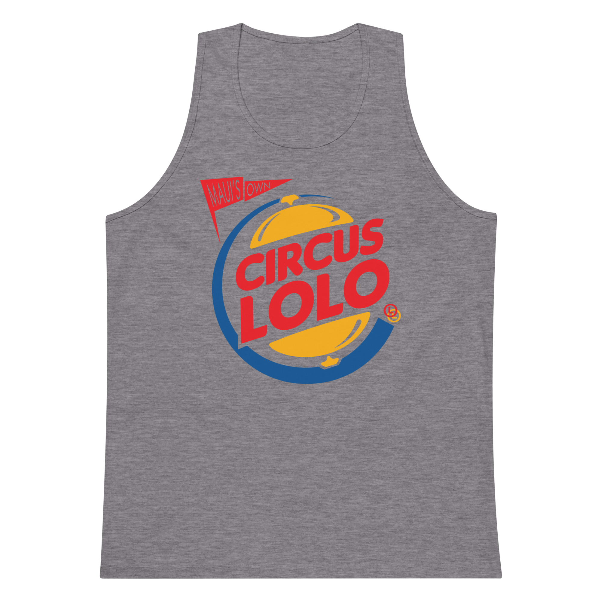 Circus Lolo Burger Ring Men’s Premium Tank - Image 3