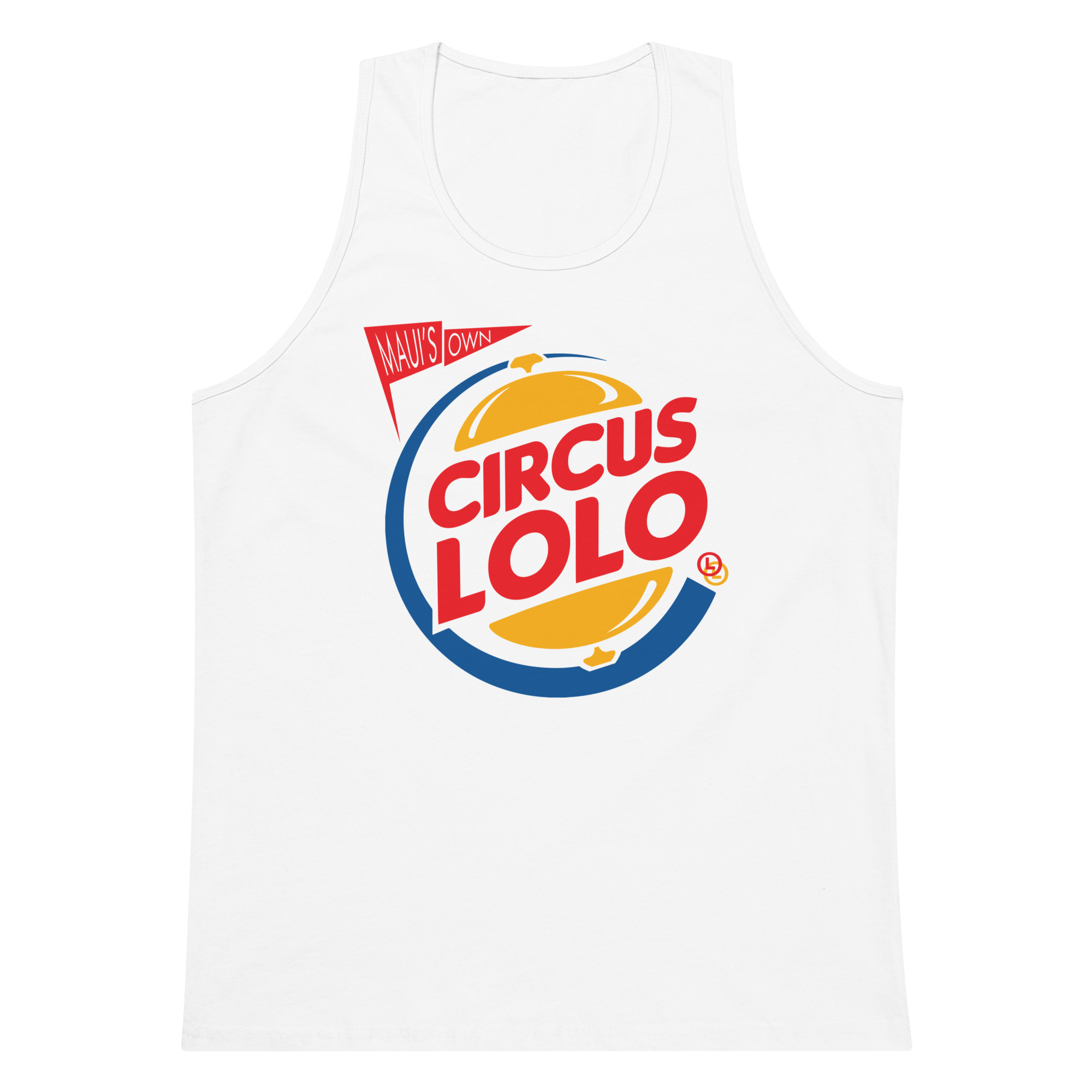 Circus Lolo Burger Ring Men’s Premium Tank - Image 2