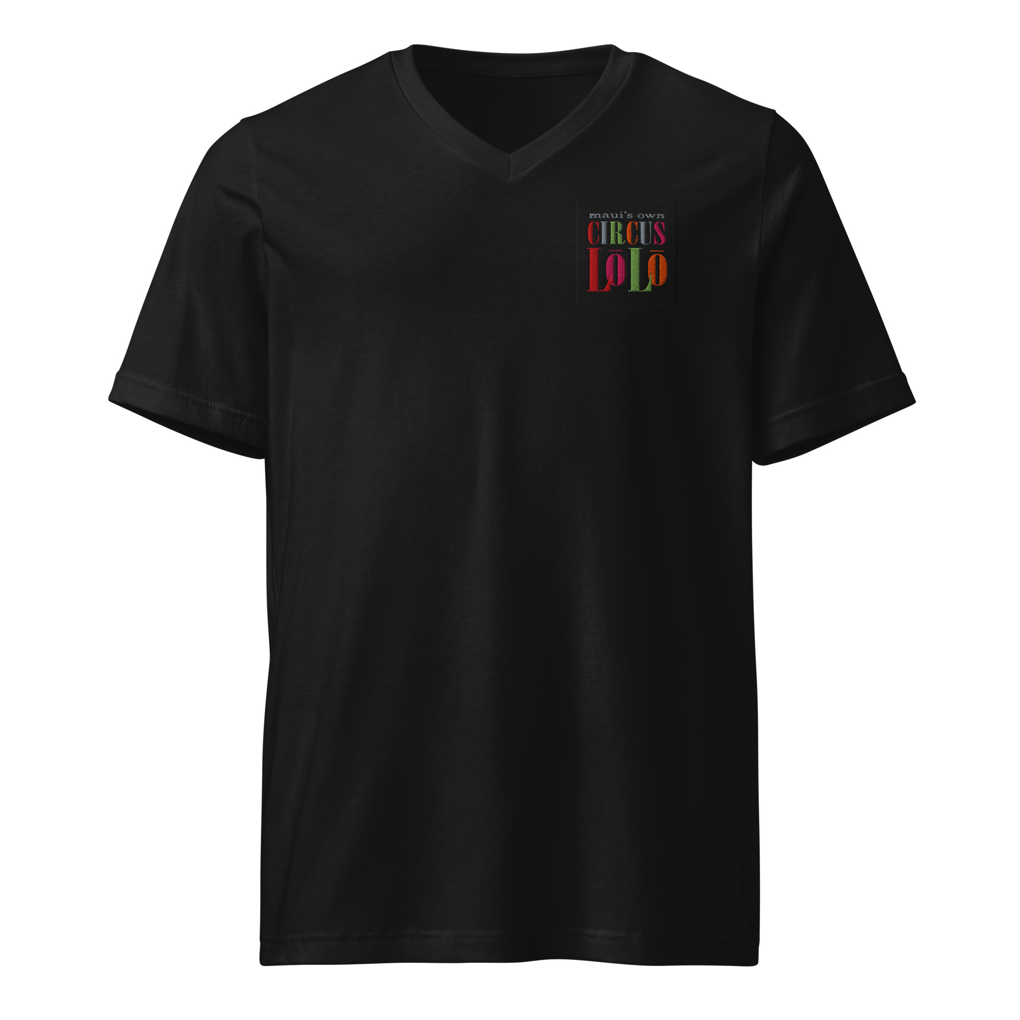 Circus Lolo Embroidered Not Pocket Logo Unisex Short Sleeve V-Neck T-Shirt - Image 2