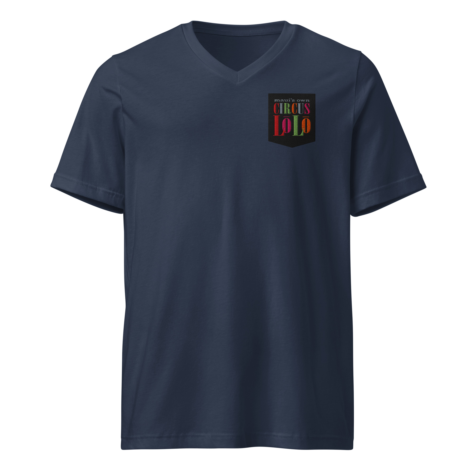 Circus Lolo Embroidered Not Pocket Logo Unisex Short Sleeve V-Neck T-Shirt - Image 3
