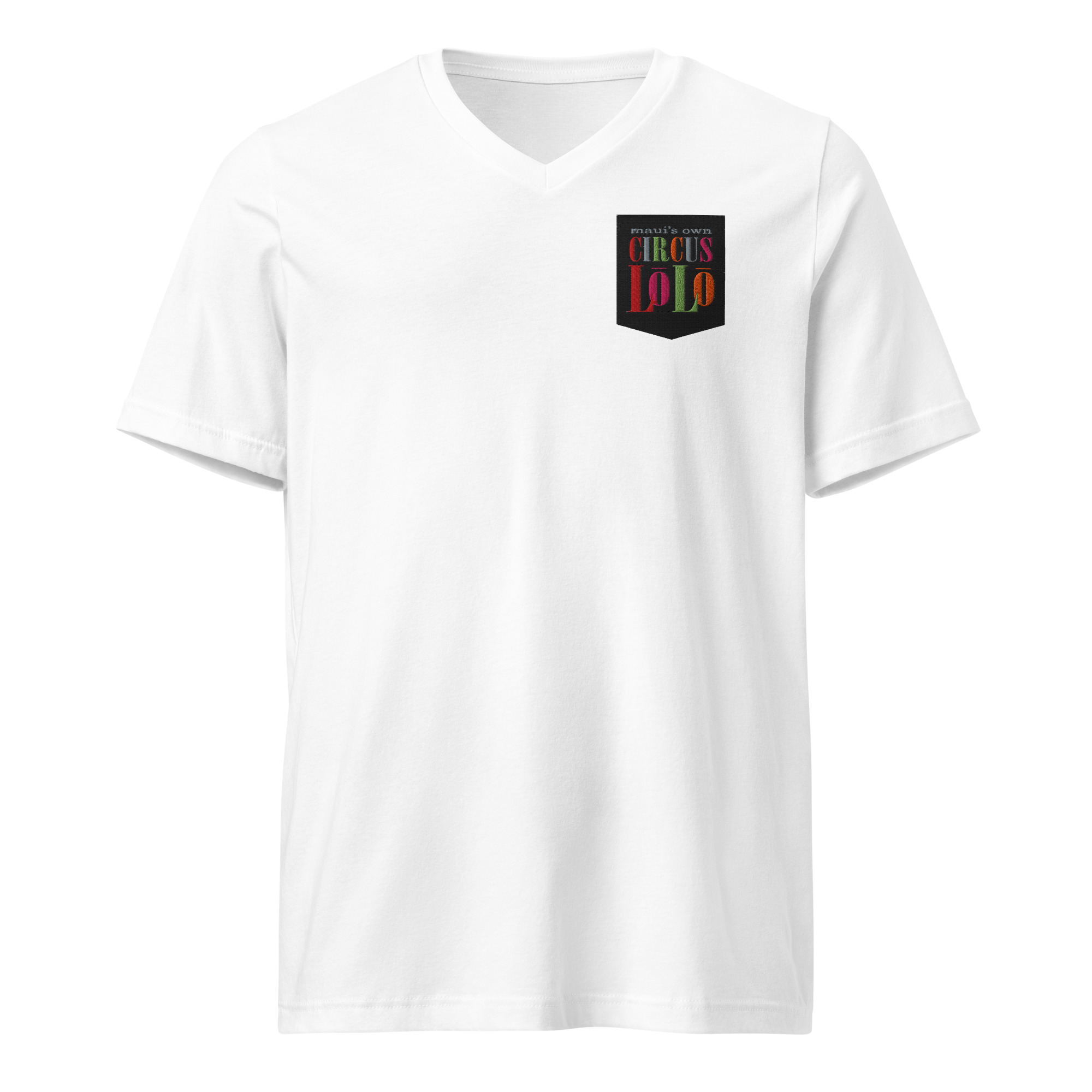 Circus Lolo Embroidered Not Pocket Logo Unisex Short Sleeve V-Neck T-Shirt - Image 6