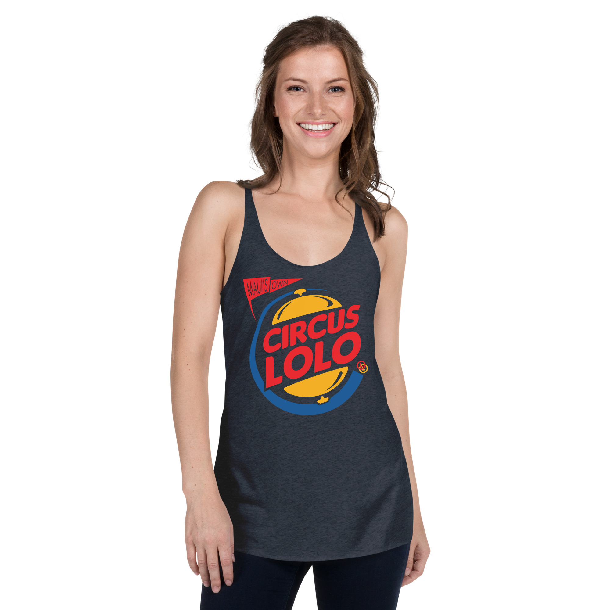 Circus Lolo Burger Ring Women's Racerback Tank